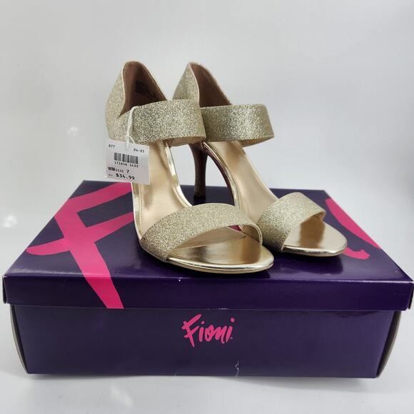 Fioni Jive Gold Dorado Women's Size 7 Glittery Gold High-Heeled Shoes - Picture 1 of 6